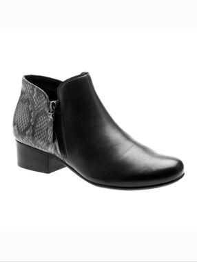 ABEO Lanora Black Leather Snakeskin Boot Orthopedic Size 10N NARROW